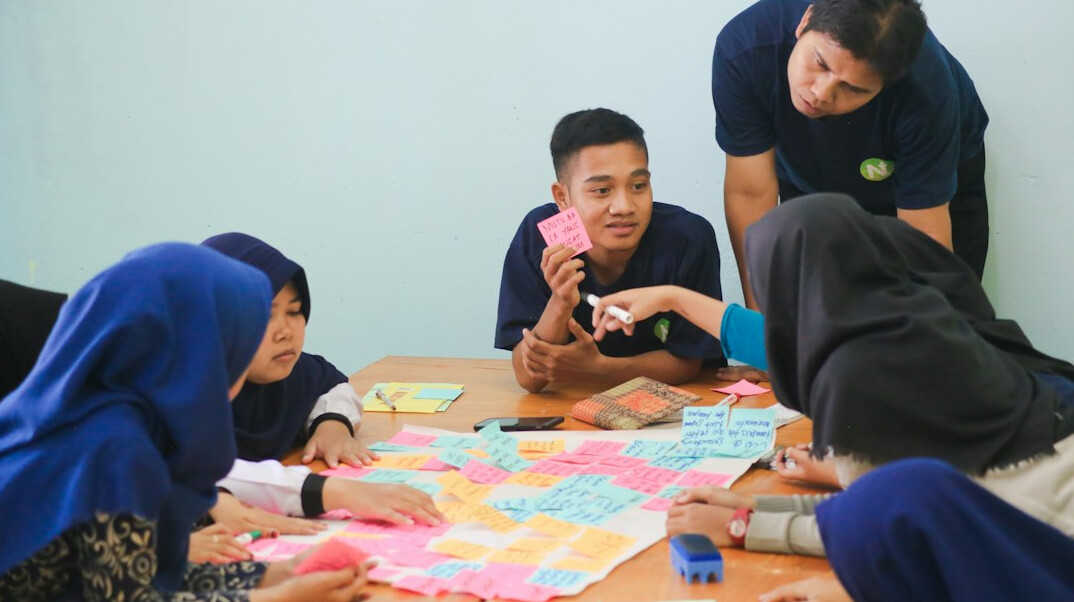group of adults learning together